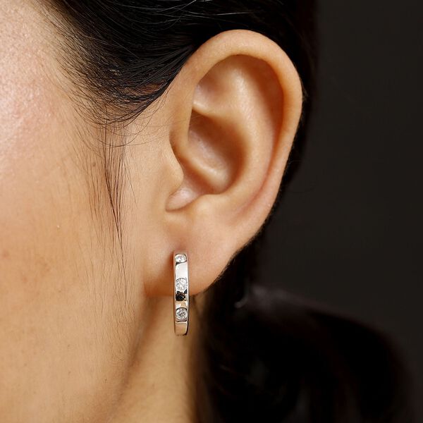 LUXURIANT SI Labor Diamant Creolen, 925 Silber rhodiniert - 0,33 ct. image number 3