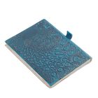 3er Set - Notizbuch mit Einband aus 100% echtem Leder, Kugelschreiber und Schlüsselanhänger gefüllt mit echtem Aquamarin image number 3