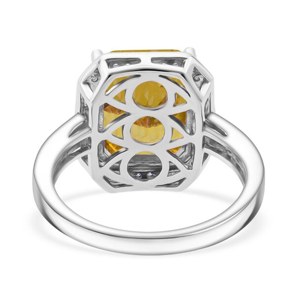 LUSTRO STELLA Gelber Saphir-farbener und wei&szlig;er Zirkonia Ring - 11,70 ct. image number 5