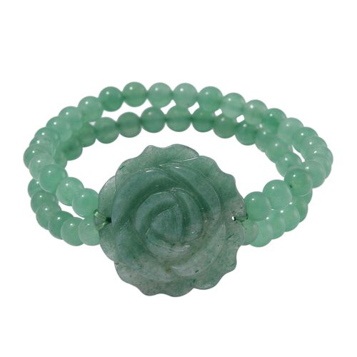 Grünes Aventurin  handgeschnitztes Blumen-Armband, 17-19cm - 150 ct. image number 0