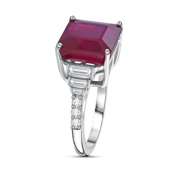 Afrikanischer Rubin und Moissanit-Ring - 8,08 ct. image number 2