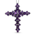 Afrikanischer Amethyst Kreuz-Anhänger mit Kette, ca. 4,29 ct