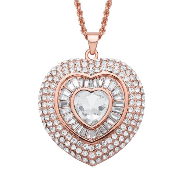 Weißer Kristall Schmuckset ca. 70 cm Eisen Std Rose, Legierung Std Rose image number 0