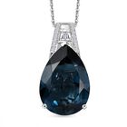 D'Joy London Blau Topas, Moissanit Schmuckset ca. 50 cm 925 Silber rhodiniert ca. 12,69 ct.