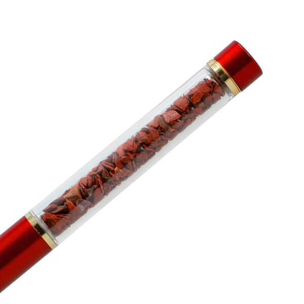 Edelstein Stift Set Roter Jaspis, Stift Schlüsselanhänger Mine, Rot image number 6