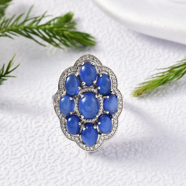 D'Joy Aurora Mondstein Ring 925 Silber rhodiniert (Größe 18.00) ca. 6,73 ct image number 1
