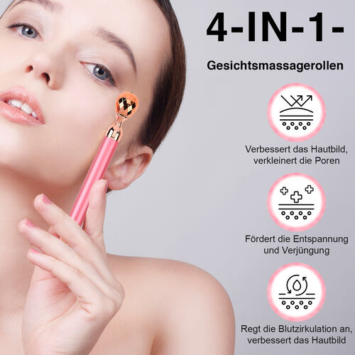 4-in-1 Gesichtsroller-Massager, Roségold image number 1
