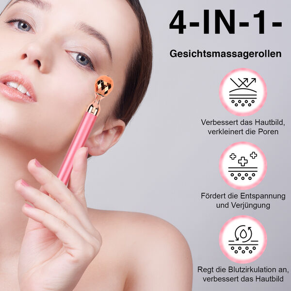 4-in-1 Gesichtsroller-Massager, Roségold image number 1