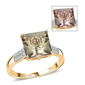 AAA Turkizit, Weißer Diamant Ring 585 Gold (Größe 17.00) ca. 4,40 ct