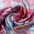 LA MAREY: Bedruckter Schal aus 100% Maulbeerseide, Blumenmuster, inkl. Geschenkbox, Weiß-Rot-Blau  image number 5