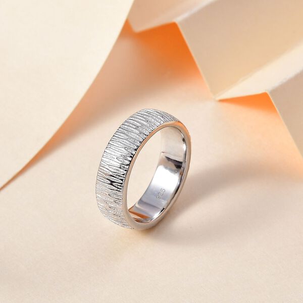 Strukturierter Bandring, 925 Silber rhodiniert image number 2