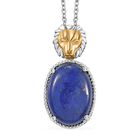 Lapislazuli-Anhänger mit Löwenkopf - Bicolor-Design, ca. 17.00 ct