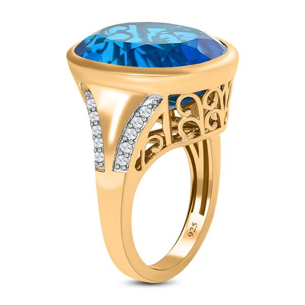 Karibik Quarz und Zirkon Ring - 20,09 ct. image number 5