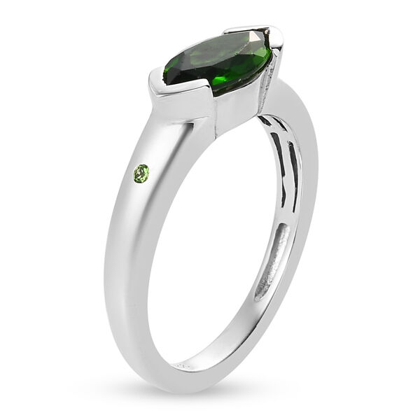 Nat&uuml;rlicher Chromdiopsid Ring 925 Silber platiniert  ca. 0,98 ct image number 5