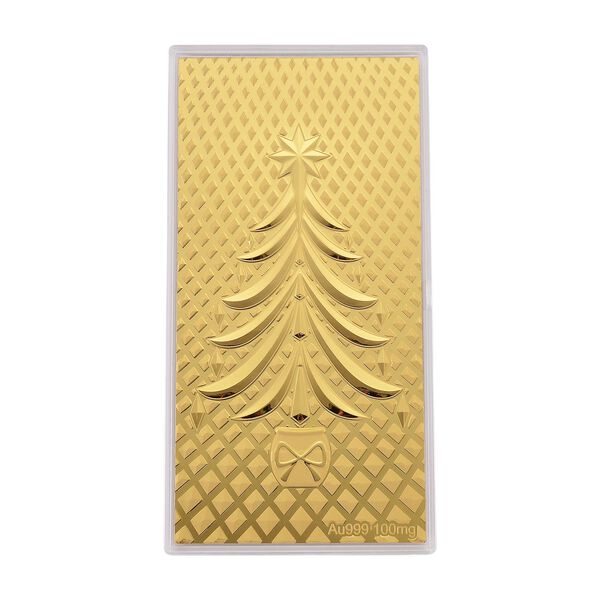 999 Gold-Barren, Weihnachtsbaum-Motiv, 100mg
