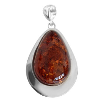 Nat&uuml;rlicher Baltische Bernstein Anh&auml;nger, 925 Silber