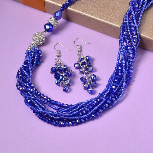 Blaues und weißes Kristall-Schmuckset - 247 ct. image number 1