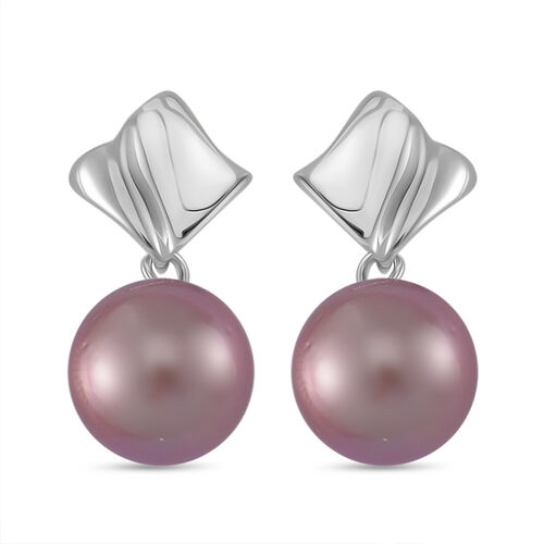 Mehrfarbige Edison Perle Ohrringe, (ca. 10-11mm),  925 Silber rhodiniert image number 0