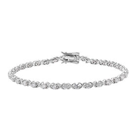 LUXURIANT DIAMOND -  Lab Grown Diamant VS-EF Armband ca. 18.5 cm 925 Silber platiniert ca. 2.50 ct