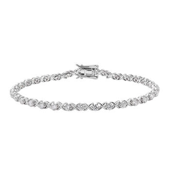 LUXURIANT DIAMOND -  Lab Grown Diamant VS-EF Armband ca. 18.5 cm 925 Silber platiniert ca. 2.50 ct
