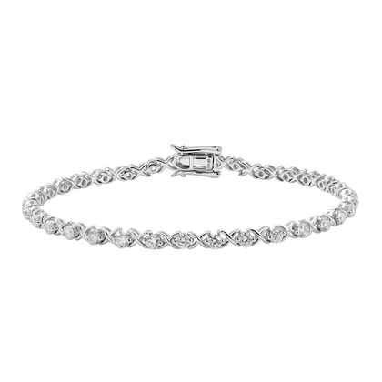 LUXURIANT DIAMOND -  Lab Grown Diamant VS-EF Armband ca. 18.5 cm 925 Silber platiniert ca. 2.50 ct