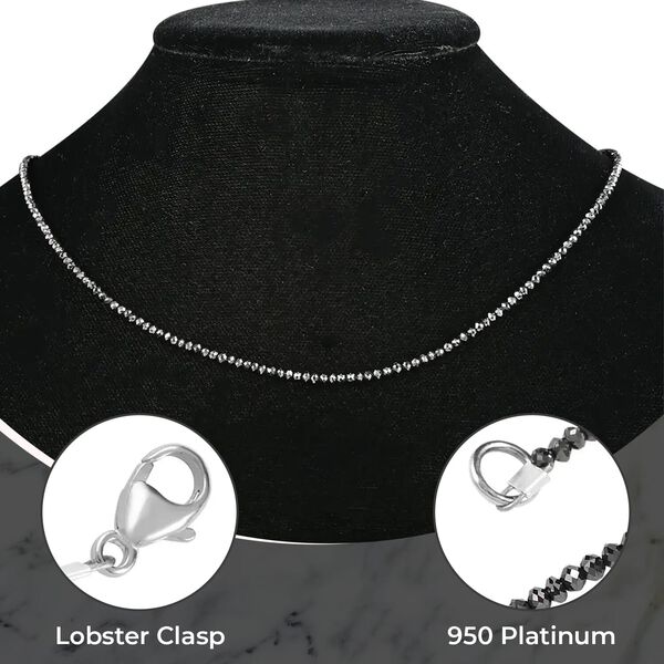 RHAPSODY zertifiziert und gepr&uuml;ft AAAA schwarze Diamant Halskette in 950 Platin, 45 cm - 24 ct. image number 2