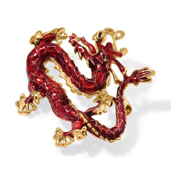 Emaillierte Drachen-Brosche image number 2