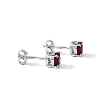 D'Joy Afrikanischer Rubin (Fissure gef&uuml;llt) Ohrringe 925 Silber Rhodiniert ca. 1,36 ct.