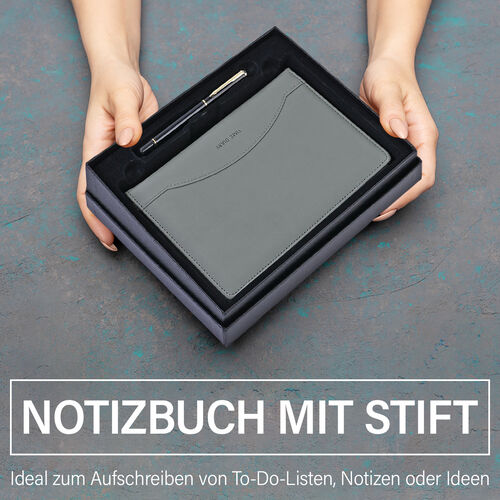 Notizbuch mit Kugelschreiber, Grün image number 1