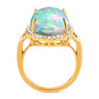 ILIANA AAA natürlicher, äthiopischer Opal und Diamant-Ring, 750 Gelbgold (Größe 17.00) ca. 7,00 ct image number 5