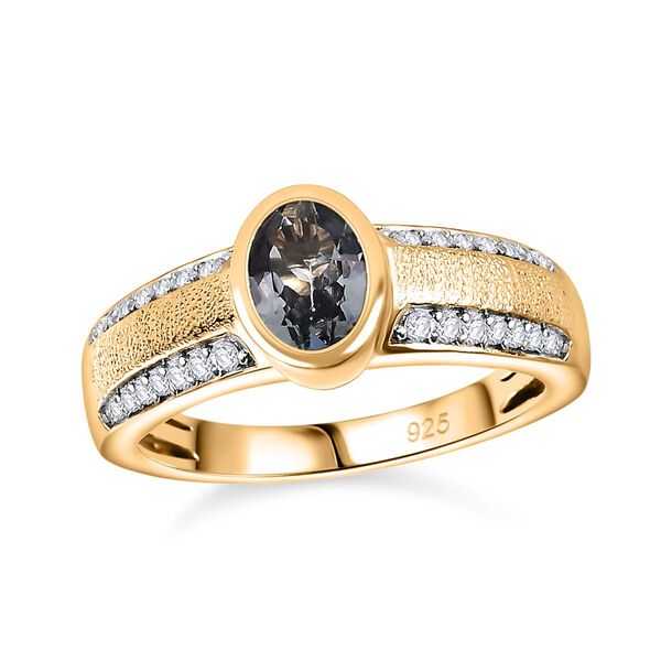 Grüner Tansanit und Zirkon-Ring - 1,08 ct. image number 4