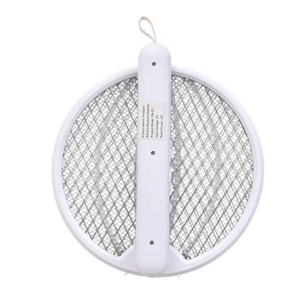 3-in-1 Elektrische M&uuml;ckenklatsche mit USB Aufladung, klappbar, zum Aufh&auml;ngen oder Aufstellen, 500 mAh, Wei&szlig; image number 4