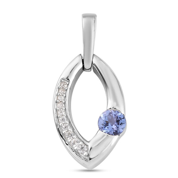 Tansanit und Zirkon Anh&auml;nger 925 Silber platiniert ca. 0,47 ct image number 0