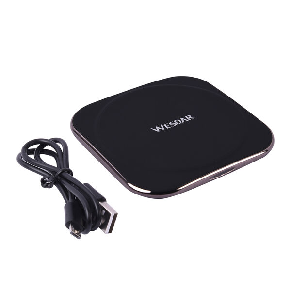 WESDAR superschlankes kabelloses Schnellladegerät, Größe 10x10x1 cm, Schwarz image number 5