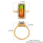 Kanadischer Ammolit und Diamant-Ring, 925 Silber Gelbgold Vermeil  ca. 2,59 ct image number 6