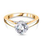 Moissanit Ring 925 Silber 750 Gelbgold Vermeil (Größe 17.00) ca. 1.39 ct