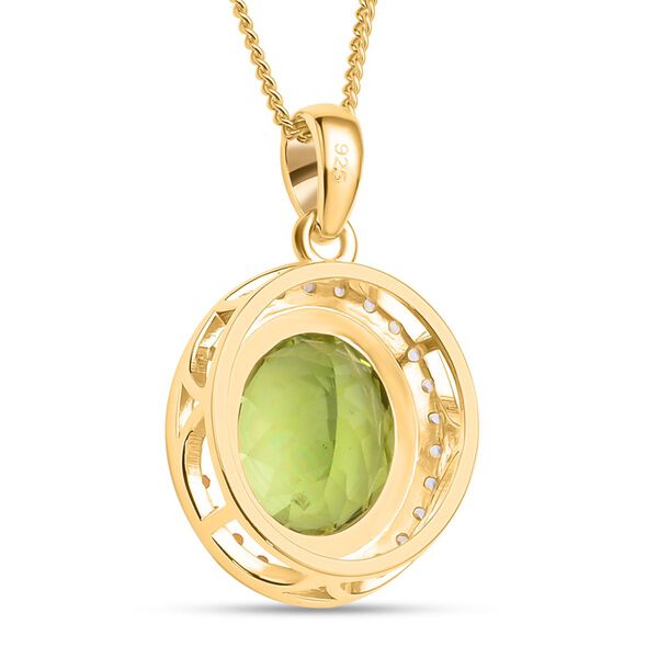Natürlicher Peridot und Zirkon-Anhänger mit 50cm Kette - 4,19 ct. image number 5