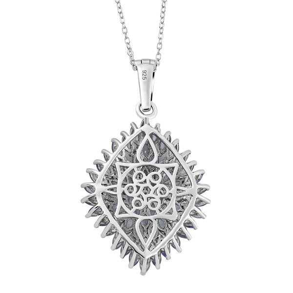 Tansanit-Anh&auml;nger mit Kette, 925 Silber platiniert ca. 4.48 ct image number 5