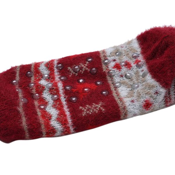 2er Set kuschelige Sherpa Socken, Winter Rentiere image number 4