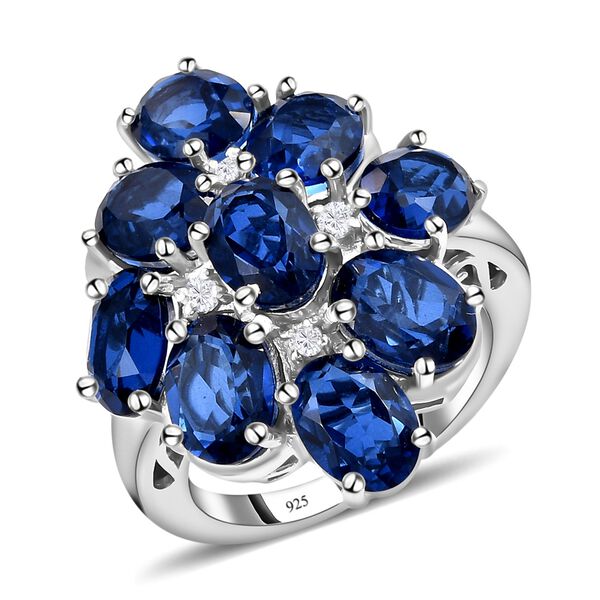 Ceylonfarbener Quarz und Zirkon-Ring, 925 Silber platiniert- 8,14 ct.  image number 4