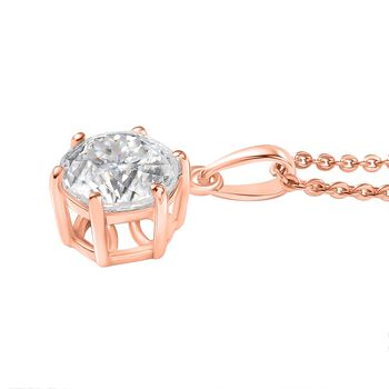 D'Joy Moissanit Anh&auml;nger mit 50cm Kette, 925 Silber 750 Ros&eacute;gold Vermeil - 1,30 ct.