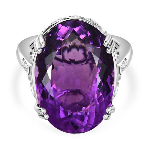 Afrikanischer Amethyst und Zirkon Ring - 24,74 ct. image number 0