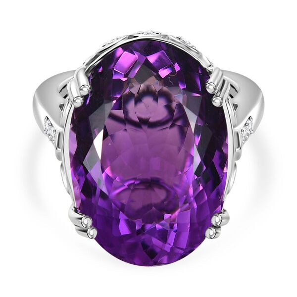 Afrikanischer Amethyst und Zirkon Ring - 24,74 ct.