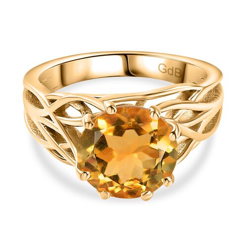 AA Citrin Ring, Messing, (Größe 20.00) ca. 3.37 ct image number 0