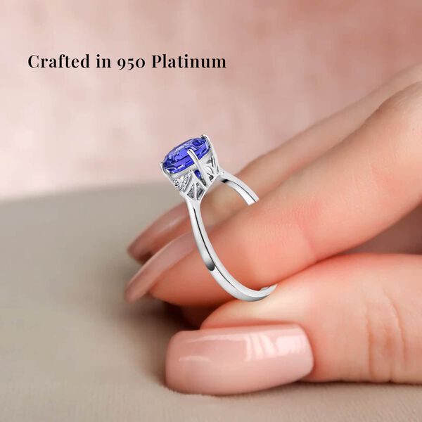 RHAPSODY zertifiziert und geprüft AAAA Tansanit und VS-EF Diamant Ring in 950 Platin- 2,10 ct. image number 2