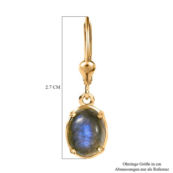 D'Joy AAA Labradorit Ohrringe 925 Silber 750 Gelbgold Vermeil ca. 3.83 ct image number 6