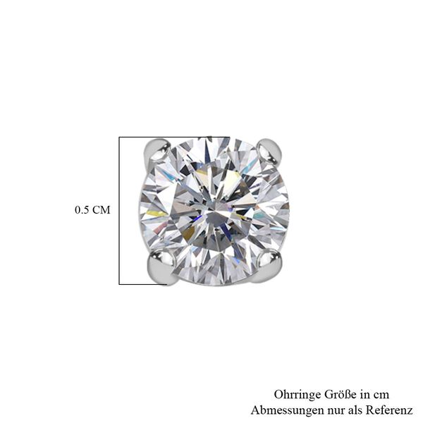 Moissanit Ohrringe 925 Silber platiniert ca. 0,88 ct. image number 5