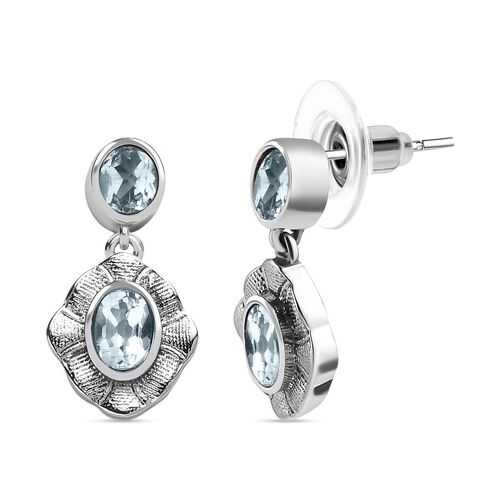 Himmelblauer Topas Ohrringe  Edelstahl ca. 2.19 ct image number 0