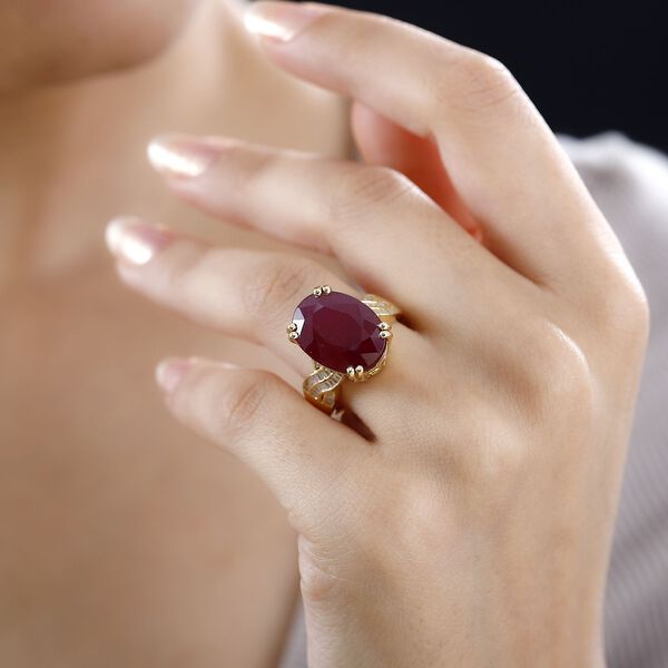 Afrikanischer Rubin und Diamant Ring - 15,28 ct. image number 3