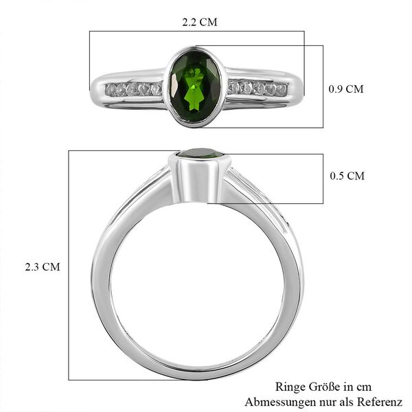 Nat&uuml;rlicher Chromdiopsid, 925 Silber platiniert, ca. 1,00 ct image number 7